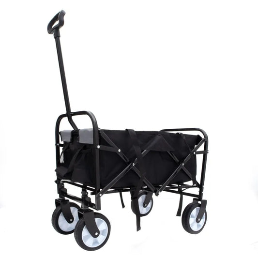 Collapsible Foldable Wagon Cart with strapping system Beach Wagon Utility Cart Utility Wagon Grocery Cart for Camping Shopping