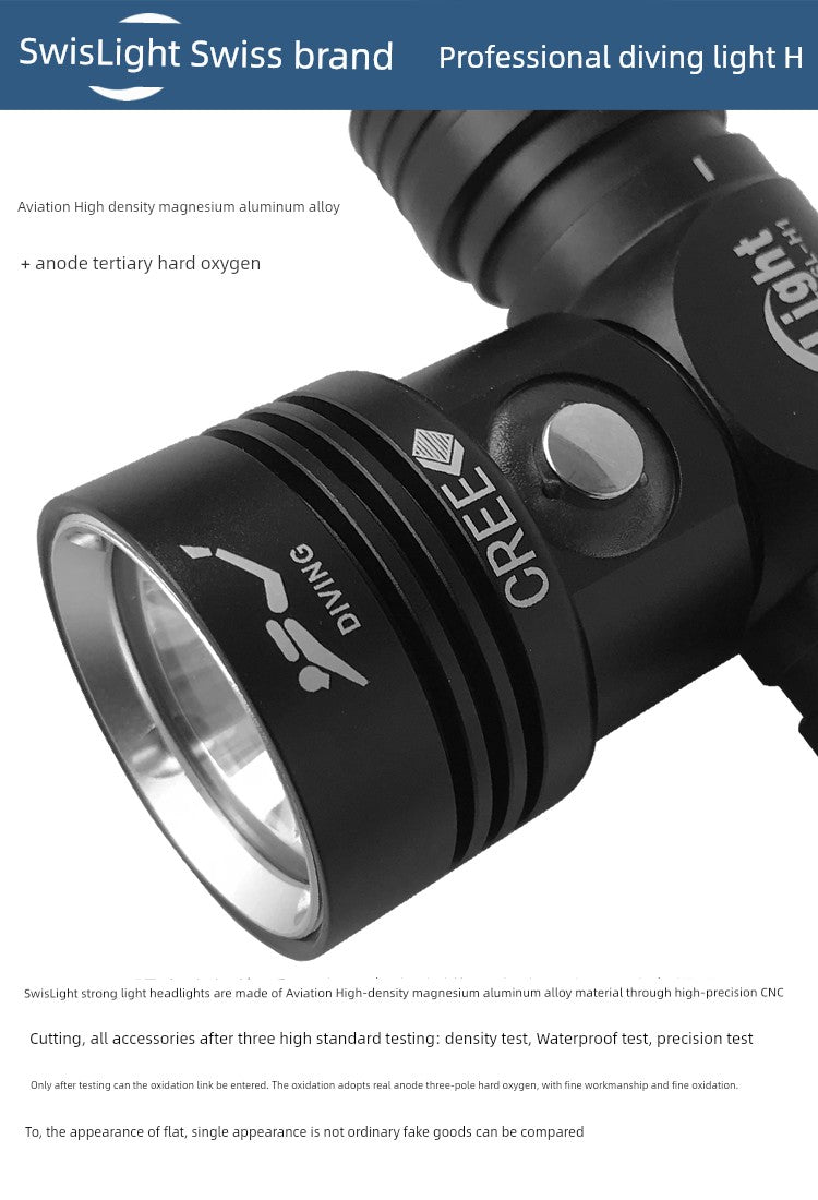 Professional Diving Headlamp Swiss L2  Waterproof 30 M Super Bright