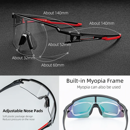 ROCKBROS Cycling Glasses Photochromic Eye Protecting Glasses Glasses Eyewear Goggles Windproof Bicycle Outdoor Sports Sunglasses