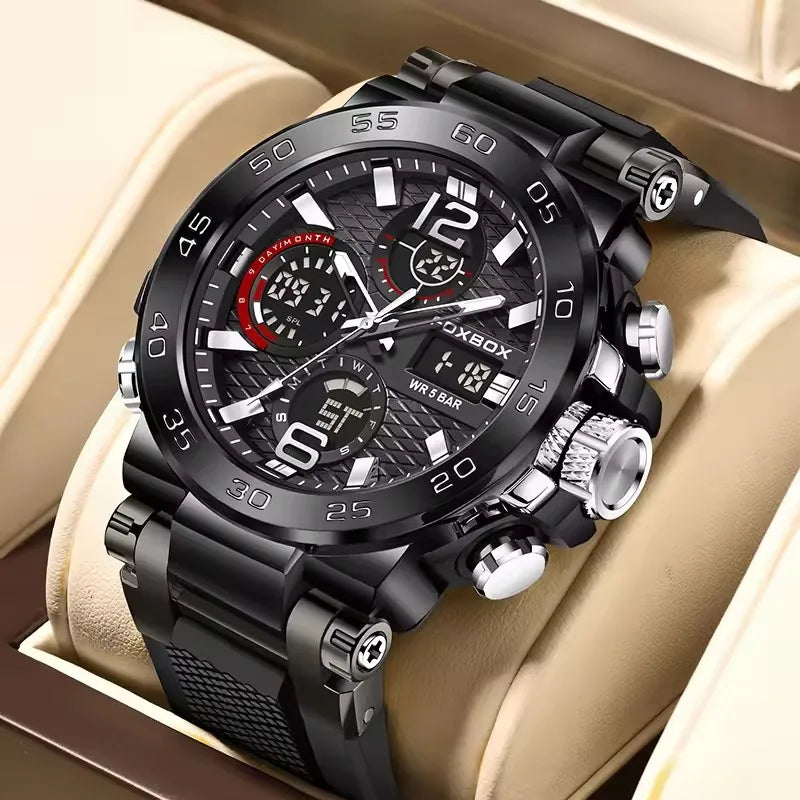 Men Wristwatch LED Display Luminous Waterproof Calendar