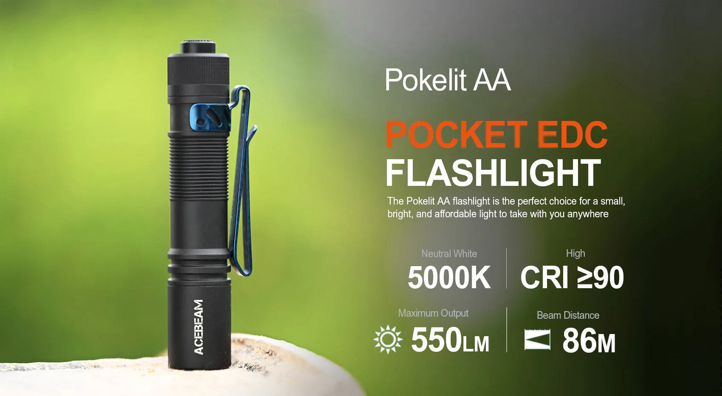 Small Rechargeable Pocket LED Flashlight 1000 Lumens for Everyday Carry