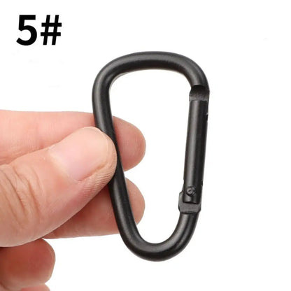 Black Aluminum Alloy Carabiner Spring Snap Clip Water Bottle Hooks Keychain Tool
