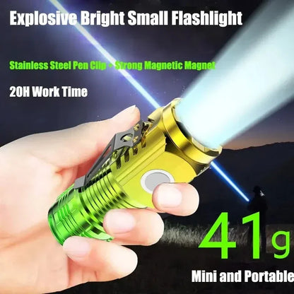 3LED Super Bright Flashlight Emergency Spotlight with Pen Clip Tail Magnet