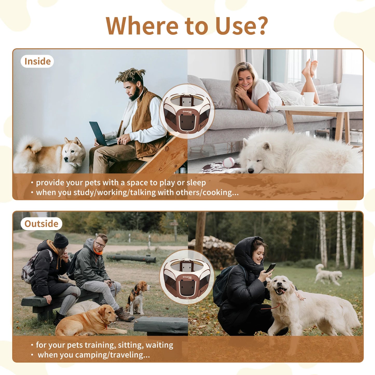 King Camp Portable Dog / Cat  Playpen Cat Tent, Pet Playground Kennel