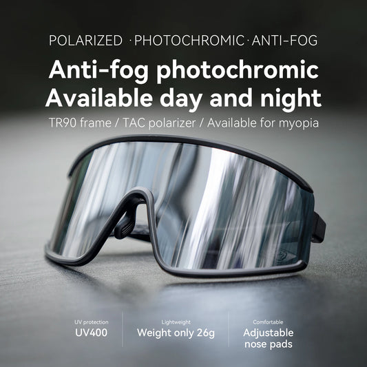 ROCKBROS Cycling Sunglasses Polarized UV400 Driving Non-slip Anti-fog Photochromic Glasses