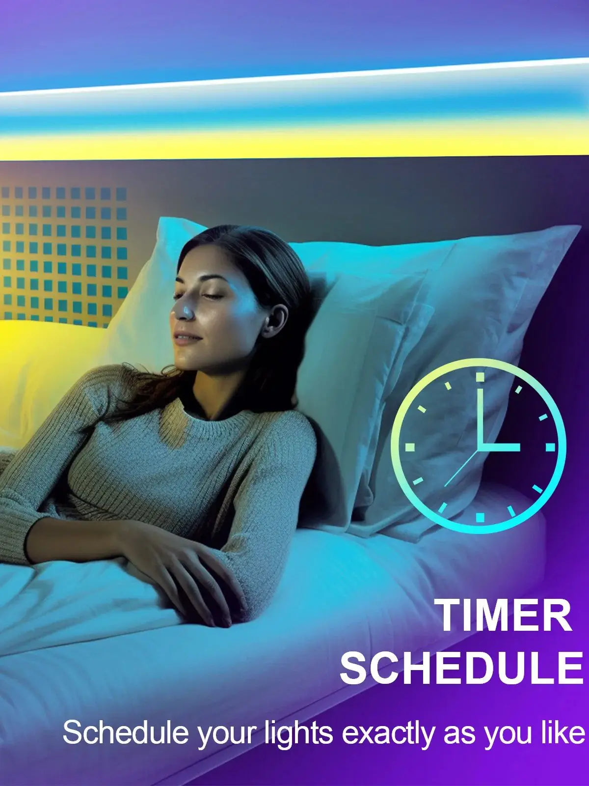 200ft smart LED light strip (2 rolls 100ft), RGB light built-in microphone can Sync with music