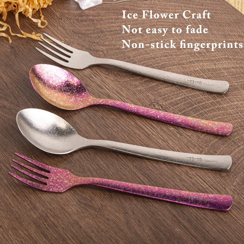 Rainbow Colored Titanium Spoons & Forks