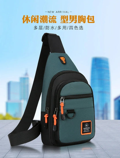 Men's Chest Bag Handbag Lightweight Oxford Fabric Crossbody Shoulder Bag Stylish Casual Men's Waist Packs Male Chest Bag
