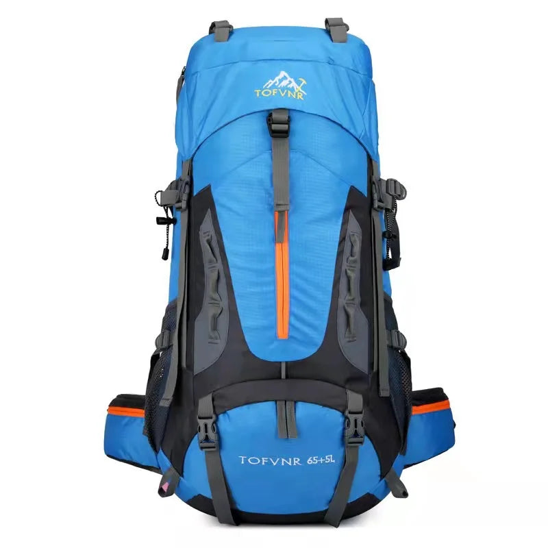 70L Navy Camping Backpack Men's Rucksack Large Hiking Storage Pack Outdoor Mountaineering