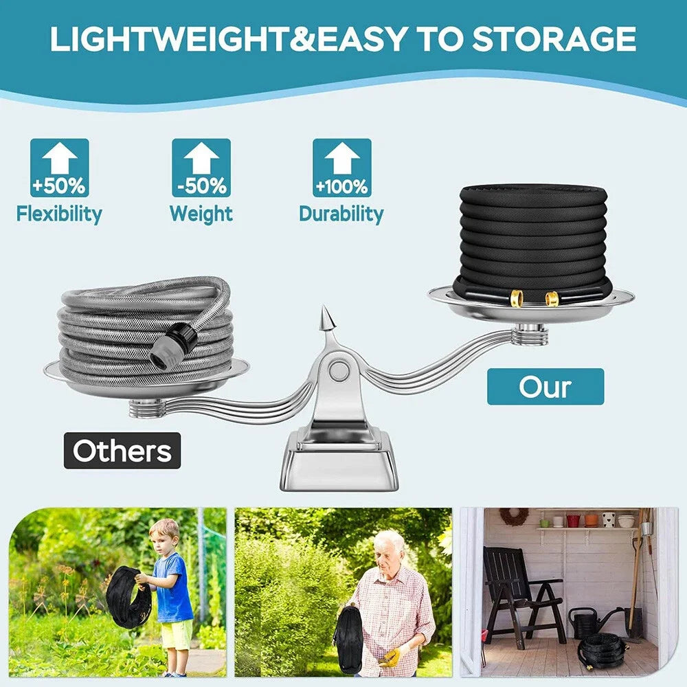 Non-Expandable Garden Water Hose Kink Free Lightweight 50/100ft