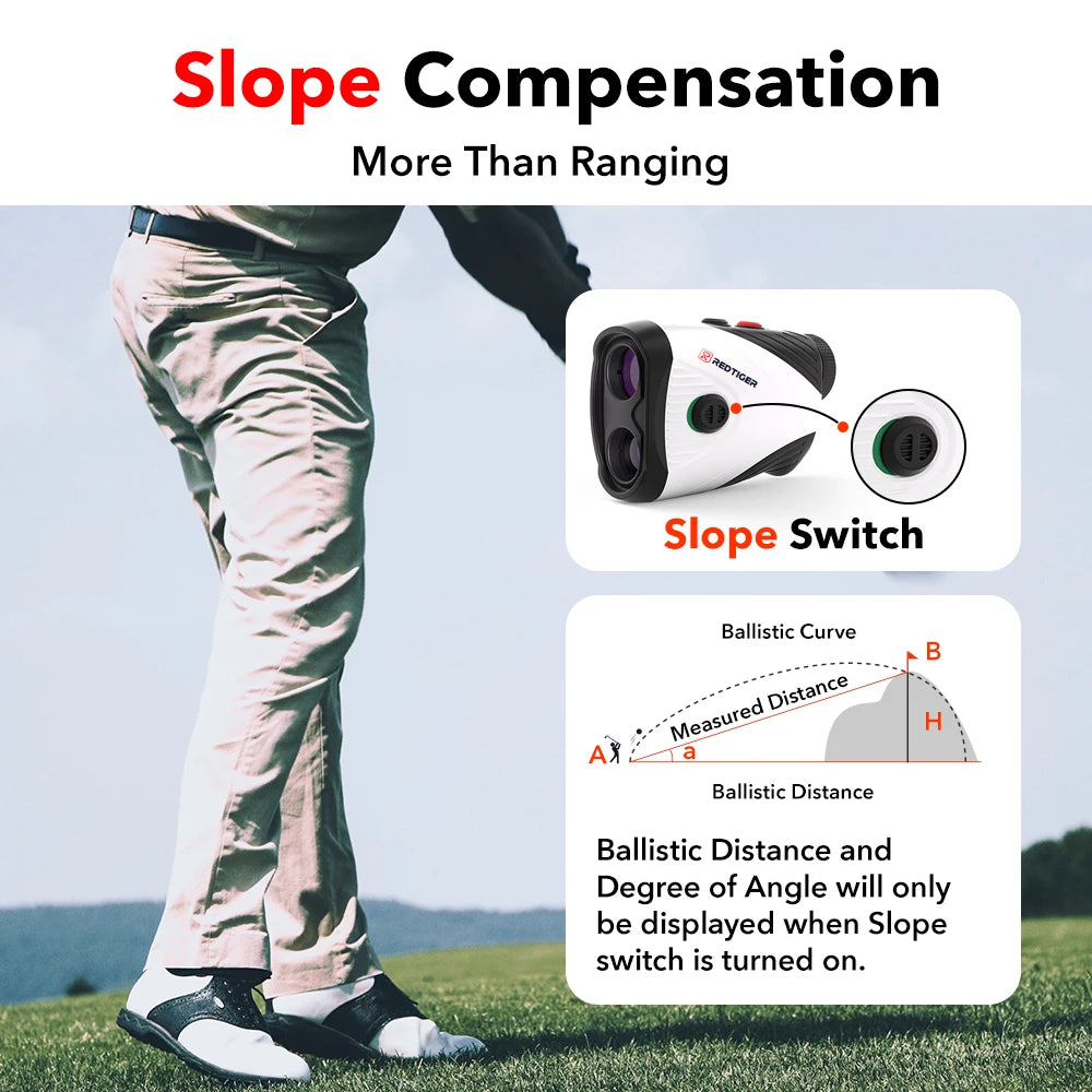 REDTIGER Golf Rangefinder with Slope 1000M 1200 Yards  7X Magnification Rechargeable