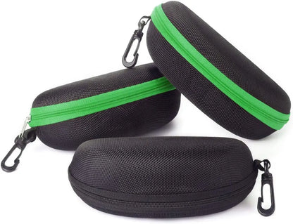 3-Piece Sunglasses Box Portable Travel Zipper Glasses Box Hook
