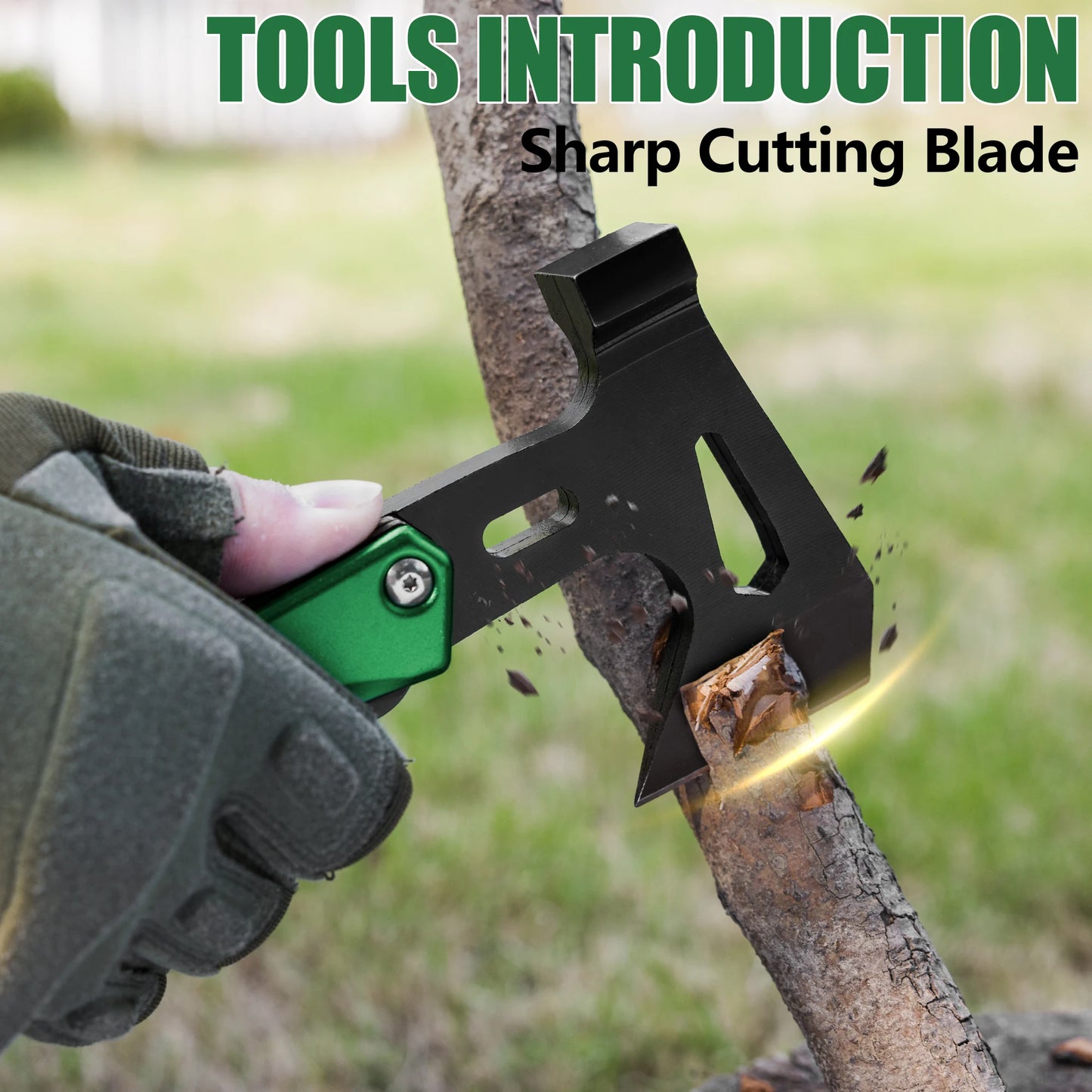 Camping Axe Hammer 14-in-1 Multitool, Stainless Steel