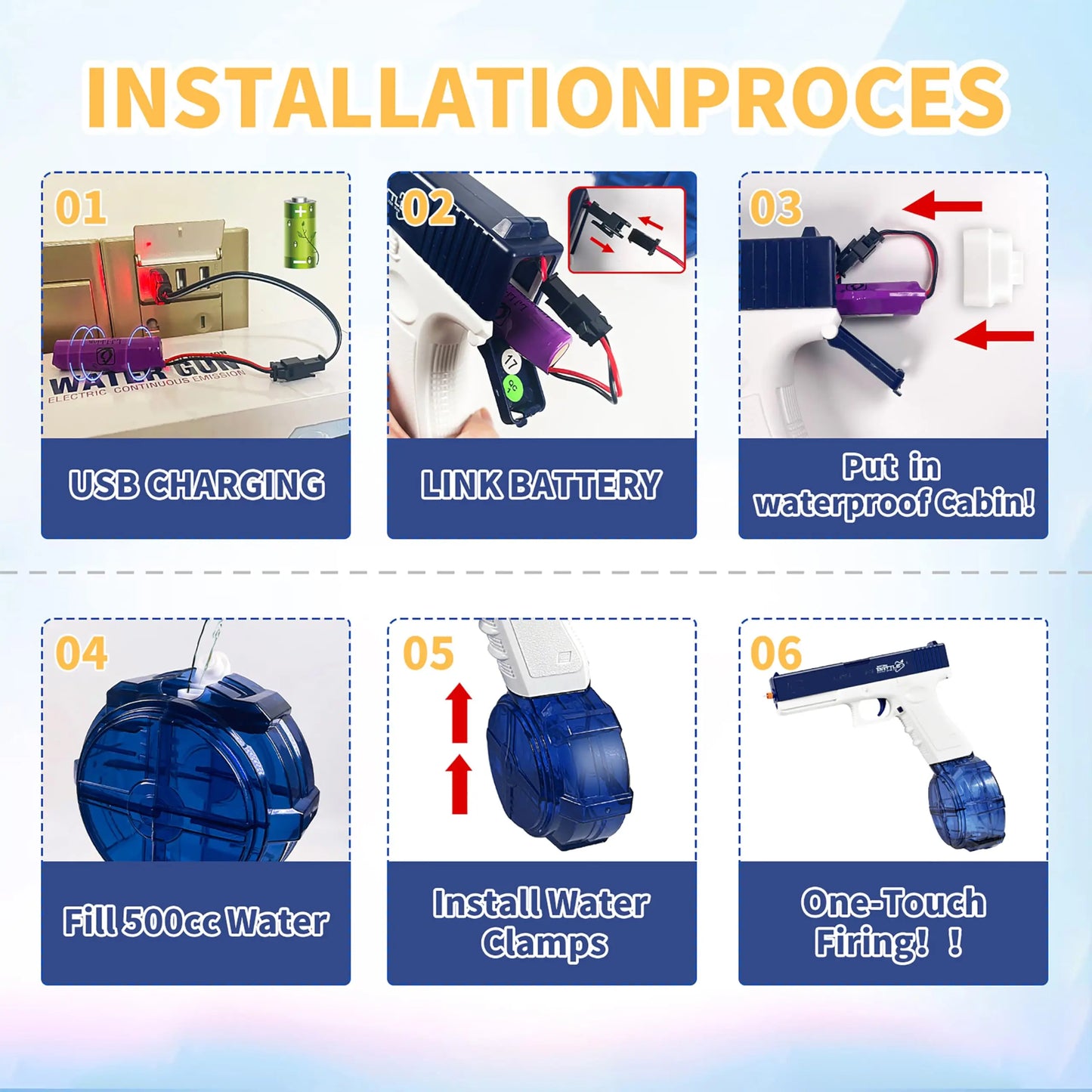 Electric Water Gun RechargeableRange Up to 32 FT Range