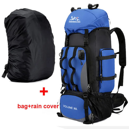 90L Waterproof Hiking Camping Backpack Trekking Bag Rucksack
