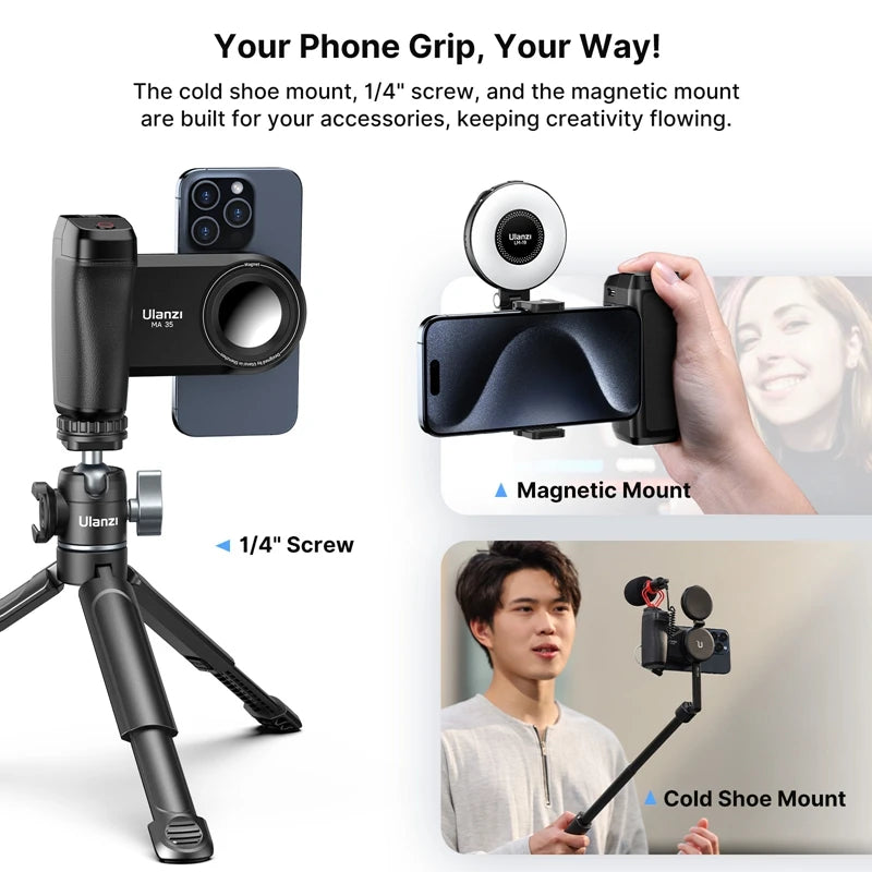 MagSafe Smartphone Camera Shutter Grip Bluetooth Selfie Handle