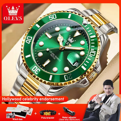 OLEVS 5885 Men Watch Waterproof Quartz Watch Automatic Date