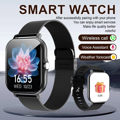 Smart watch, compatible with Android and iPhone, fitness tracking unisex sports watch