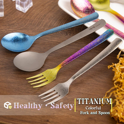 Rainbow Colored Titanium Spoons & Forks