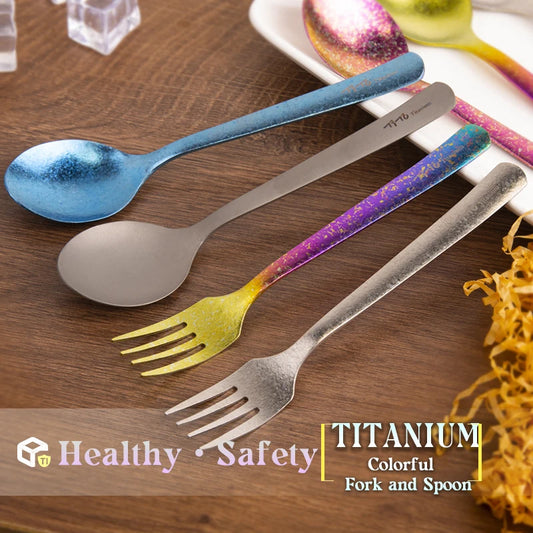Rainbow Colored Titanium Spoons & Forks