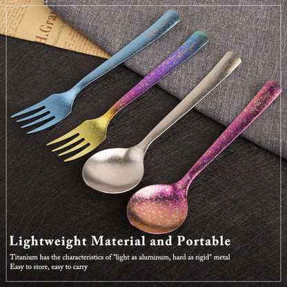 Rainbow Colored Titanium Spoons & Forks