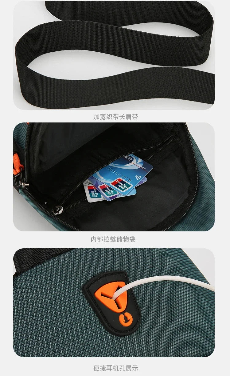 Men's Chest Bag Handbag Lightweight Oxford Fabric Crossbody Shoulder Bag Stylish Casual Men's Waist Packs Male Chest Bag