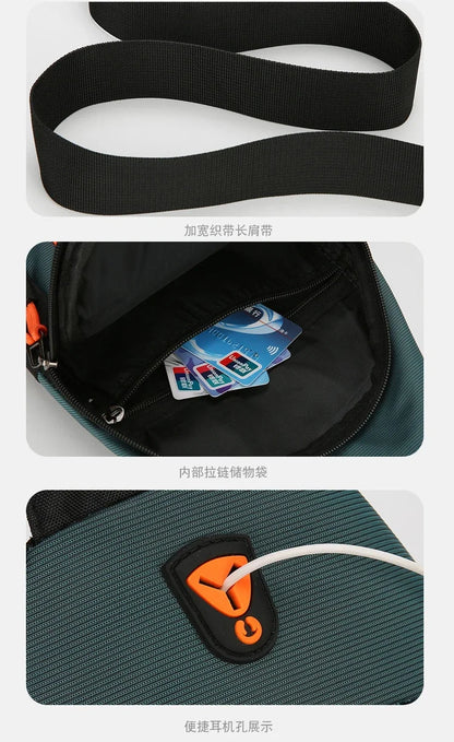 Men's Chest Bag Handbag Lightweight Oxford Fabric Crossbody Shoulder Bag Stylish Casual Men's Waist Packs Male Chest Bag