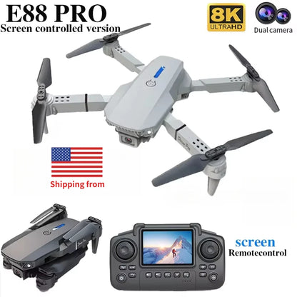 E88 Pro RC Drone 8K Professional with 1080P Wide Angle HD Camera