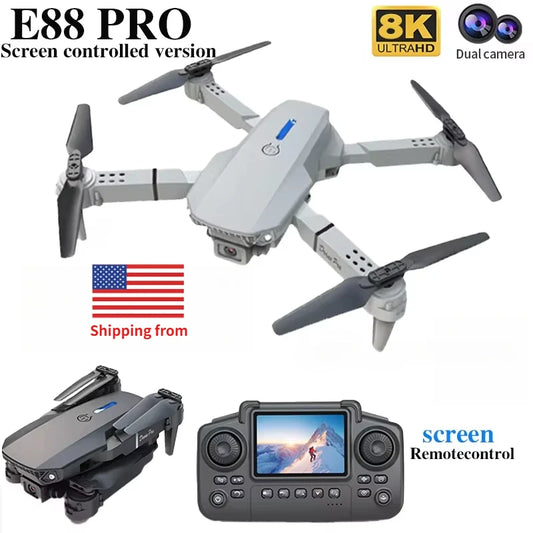 E88 Pro RC Drone 8K Professional with 1080P Wide Angle HD Camera