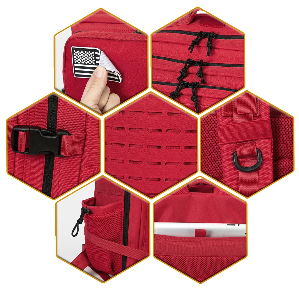 45L Men's Tactical Backpack with Double Cup Holder