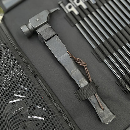 Portable Camping Tent Stake Bag with Hammer, Rope,