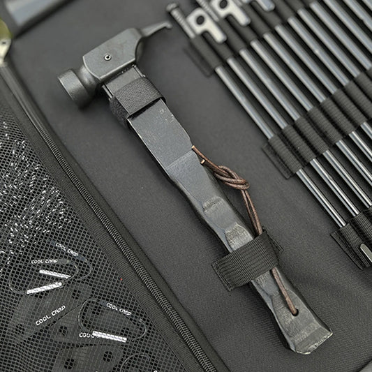 Portable Camping Tent Stake Bag with Hammer, Rope,