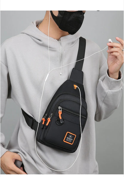 Men's Chest Bag Handbag Lightweight Oxford Fabric Crossbody Shoulder Bag Stylish Casual Men's Waist Packs Male Chest Bag