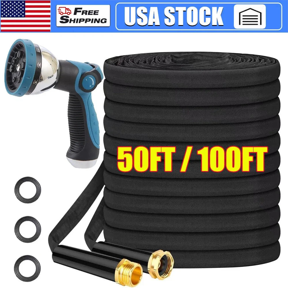 Non-Expandable Garden Water Hose Kink Free Lightweight 50/100ft