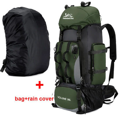 90L Waterproof Hiking Camping Backpack Trekking Bag Rucksack