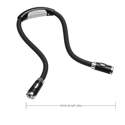 4LED Neck Reading Light Flexible Hug Neck Lamp Torch 2xAAA Batteries Book Lights 4 Modes Camping Lamp Flashlight Headlight