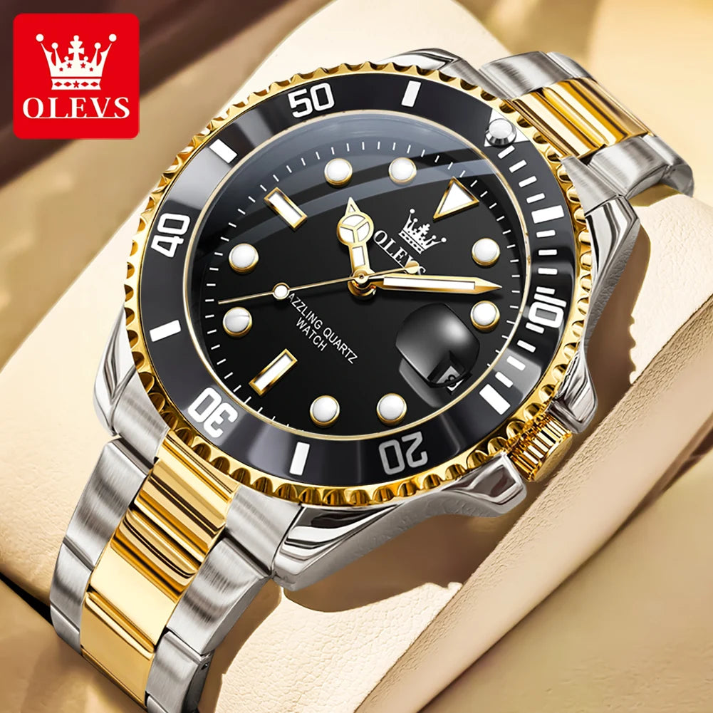 OLEVS 5885 Men Watch Waterproof Quartz Watch Automatic Date