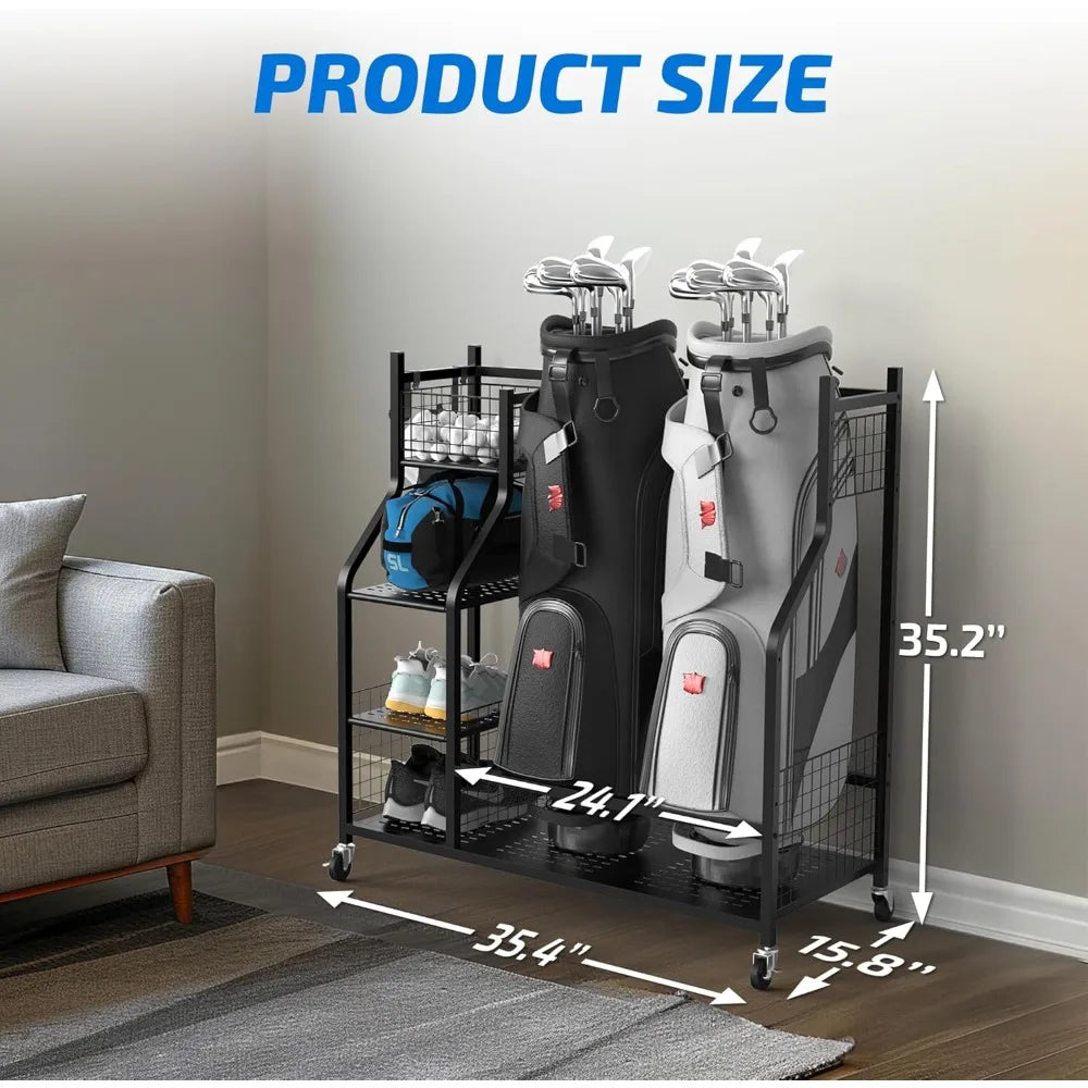 High Quality Golf Bag Storage Garage Organizer and Equipment Rack for Garage