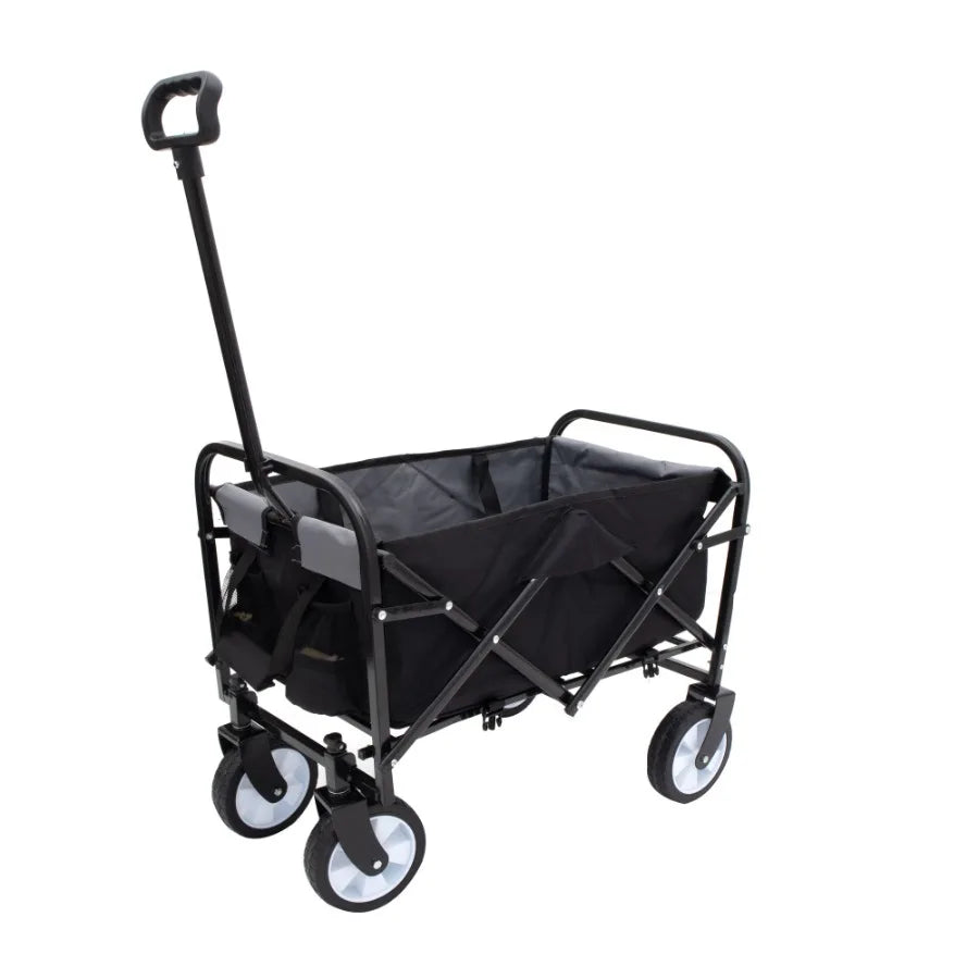 Collapsible Foldable Wagon Cart with strapping system Beach Wagon Utility Cart Utility Wagon Grocery Cart for Camping Shopping