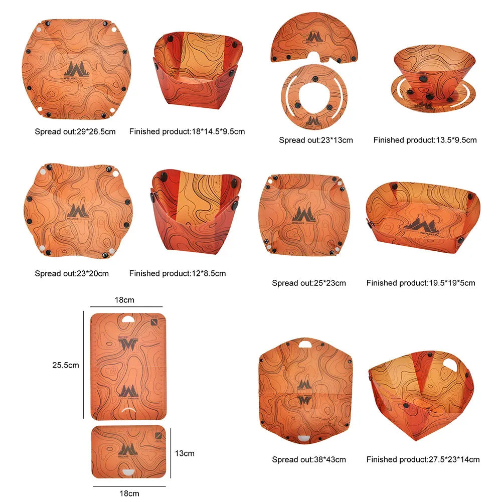 Outdoor Portable Foldable Dinnerware Set for Camping or Hiking