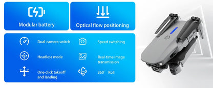 E88 Pro RC Drone 8K Professional with 1080P Wide Angle HD Camera