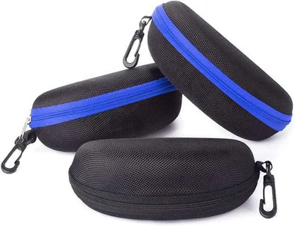 3-Piece Sunglasses Box Portable Travel Zipper Glasses Box Hook