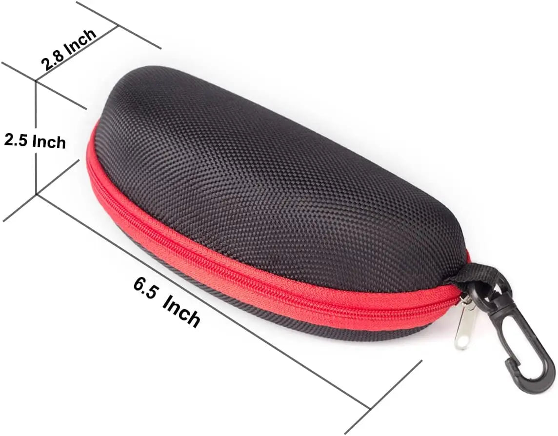 3-Piece Sunglasses Box Portable Travel Zipper Glasses Box Hook