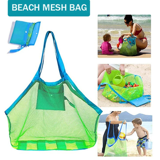 Multicolor Large Mesh Beach Bag, Sand-Away Portable Tote With Convenient Hanging Handles