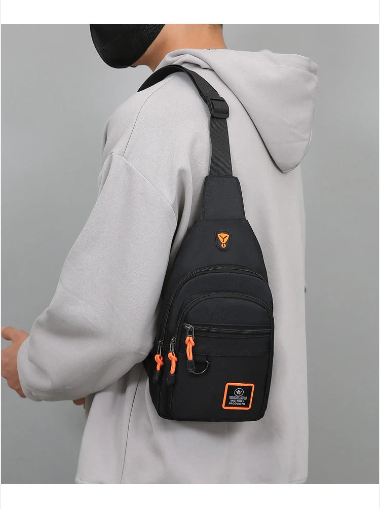 Men's Chest Bag Handbag Lightweight Oxford Fabric Crossbody Shoulder Bag Stylish Casual Men's Waist Packs Male Chest Bag