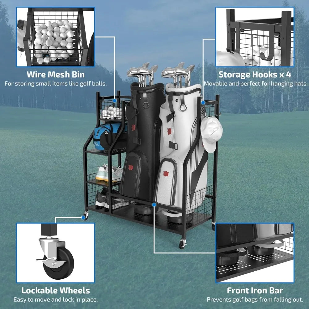 High Quality Golf Bag Storage Garage Organizer and Equipment Rack for Garage