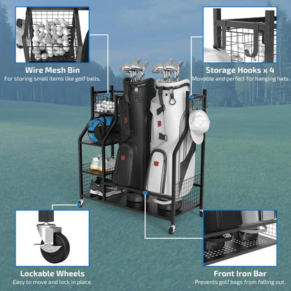 High Quality Golf Bag Storage Garage Organizer and Equipment Rack for Garage