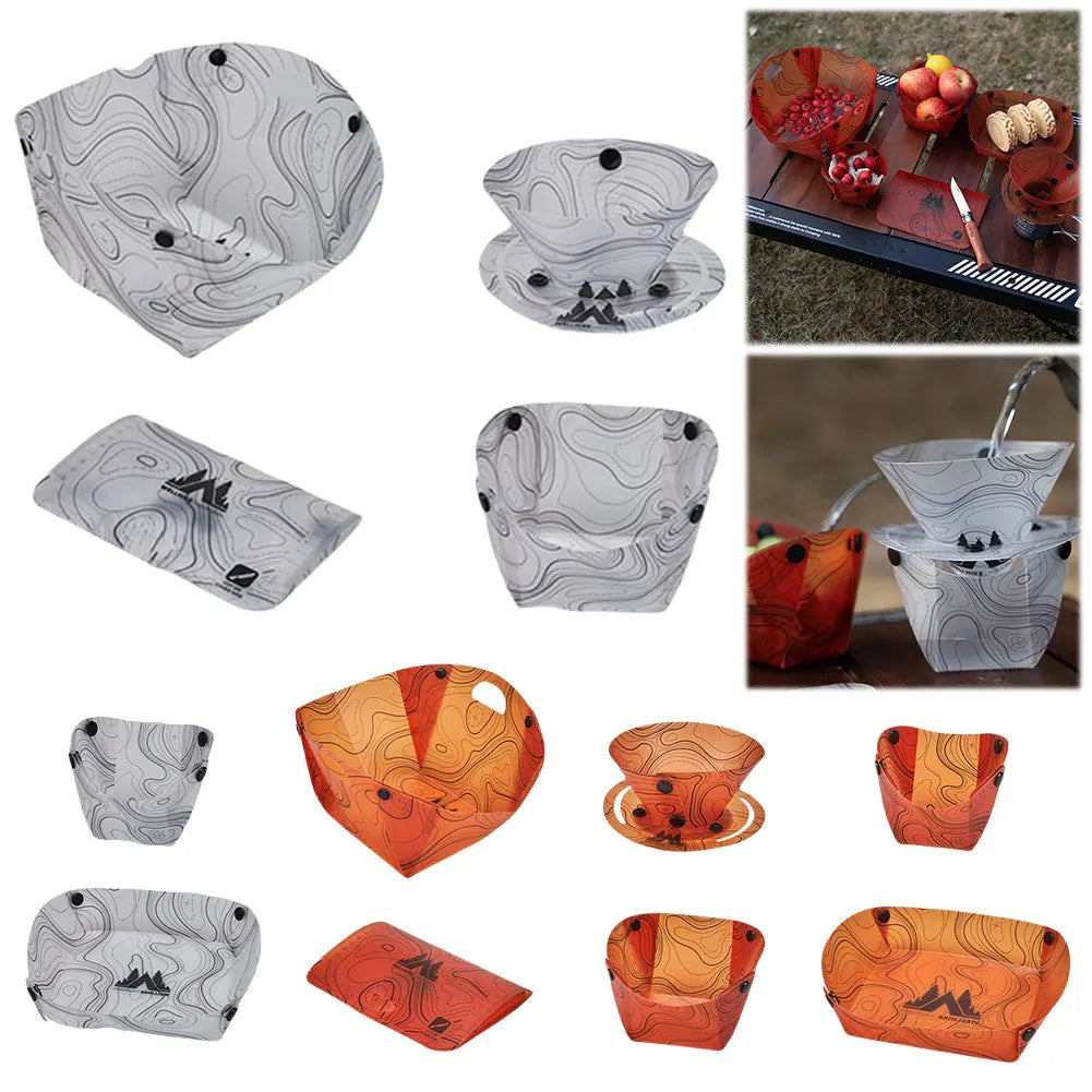 Outdoor Portable Foldable Dinnerware Set for Camping or Hiking