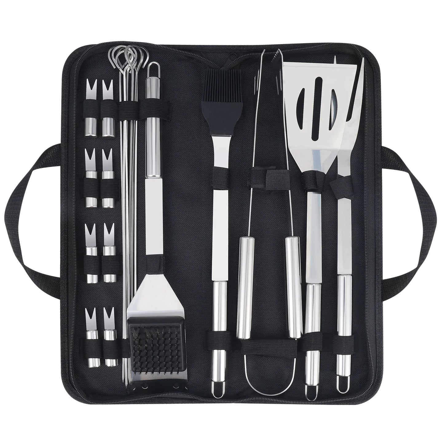 Heavy Duty Stainless Steel Grill Set BBQ Grill Accessories 20PCS