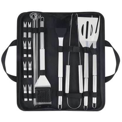 Heavy Duty Stainless Steel Grill Set BBQ Grill Accessories 20PCS